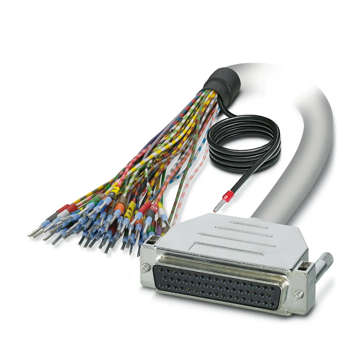 Produktfoto 1 von Phoenix Contact Kabel / DB50 Buchse / Nicht abgeschlossen, 3 m Halbsteifes Polyvinylchlorid, Grau, cUL, CSA, EAC