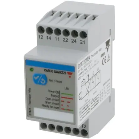 Produktfoto 1 von Carlo Gavazzi DTA72 Überwachungsrelais 1-phasig, 1-poliger Umschalter DIN-Hutschiene