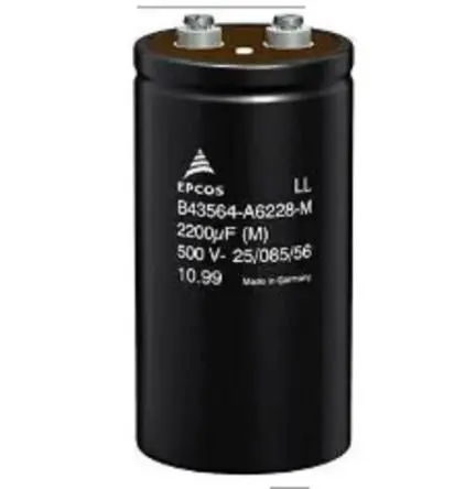 Produktfoto 1 von TDK B41456 Schraubanschlussklemme Kondensator 33000 μF ±20 % / 100V, Ø 76.9 mm x 105.7 mm, 85 °C
