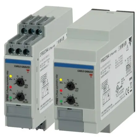 Produktfoto 1 von Carlo Gavazzi DPB02CM44 - PPB02CM44 Überwachungsrelais 3-phasig, 1-poliger Umschalter DIN-Hutschiene