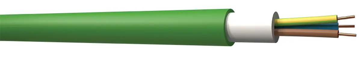 Produktfoto 1 von RS PRO FR-N1X1G1 Netzkabel, 4-adrig Grün /Ø 13 mm Außen-ø , 100 m 60 °C, 0.6/1 kV, Vernetztes Polyethylen