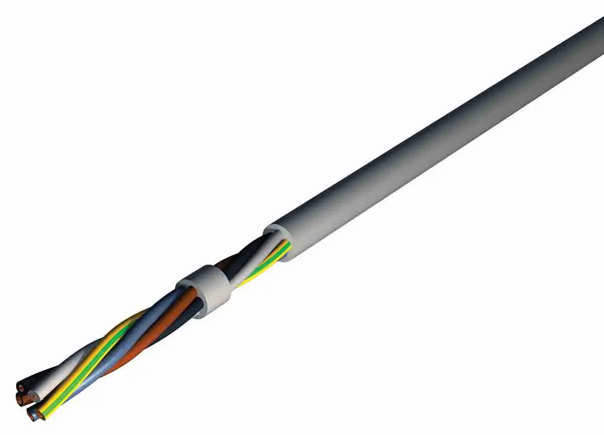 Produktfoto 1 von RS PRO H05VVF Netzkabel, 2-adrig Grau /Ø 6.8 → 8.6 mm Außen-ø , 50 m 70 °C, 300/500 V, Polyvinylchlorid