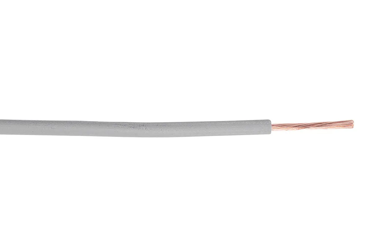 Produktfoto 1 von RS PRO Einzeladerleitung 0,75 mm², 18 AWG 100m Grau PVC isoliert