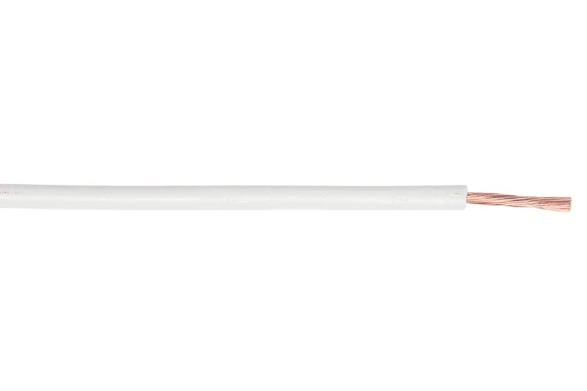 Produktfoto 1 von RS PRO Einzeladerleitung 0,75 mm², 18 AWG 100m Weiß PVC isoliert