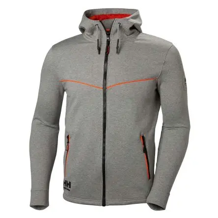 Helly Hansen Chelsea Evolution Unisex Kapuzenpullover, Polartec Grau Reißverschluss, Größe M