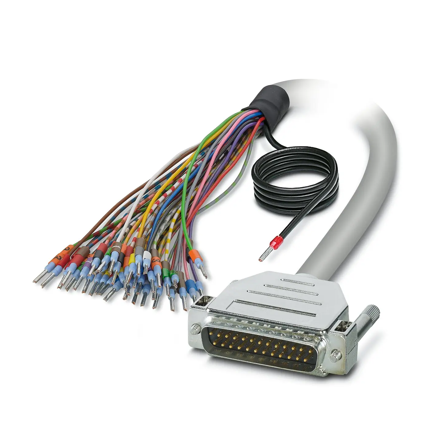 Produktfoto 1 von Phoenix Contact D25SUB Serielles Kabel / DB25-Stecker Stecker / Nicht abgeschlossen, 3 m Polyvinylchlorid, Grau, cULus