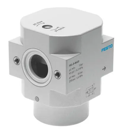 Produktfoto 1 von Festo HEL Pneumatik-Steuerventil, manuell, G G 3/8, Aluminiumdruckguss 170692