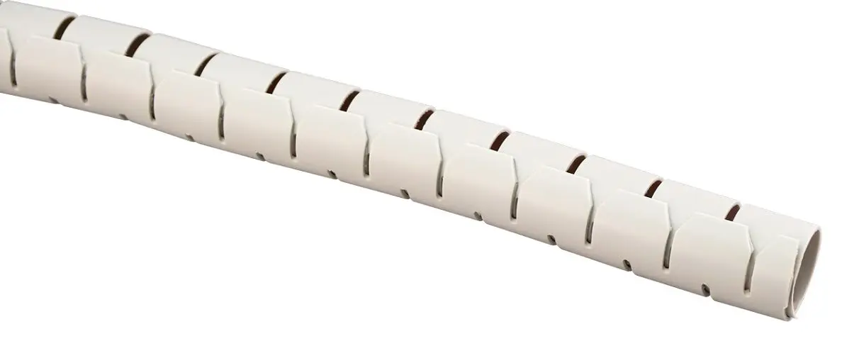 Produktfoto 1 von RS PRO Split Wrapping Band Spiral-Kabelumwicklung / 27 mm Polypropylen Grau, für Kabel-Ø 25 mm bis 27 mm, Länge 25 m