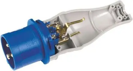 Produktfoto 1 von RS PRO RS PRO Industrieller Stromversorgungssteckverbinder-Adapter Blau, 230V 3P (2P+T) / 16A, Kabel IP20