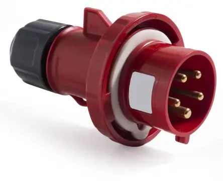 Produktfoto 1 von RS PRO RS PRO Leistungssteckverbinder Rot, 380V, 415 V, Kabel Gerade IP67 32A