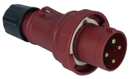 Produktfoto 1 von RS PRO RS PRO Leistungssteckverbinder Rot, 380V, 415 V, Kabel Gerade IP67 63A