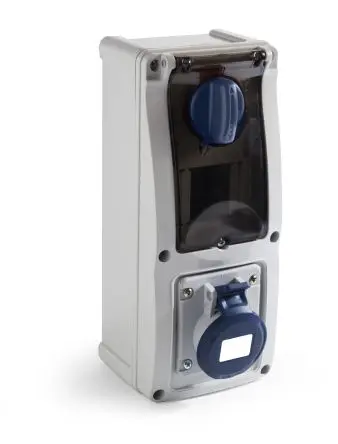 Produktfoto 1 von RS PRO RS PRO Leistungssteckverbinder Blau, 230V 3P (2P+T) / 16A, Oberfläche IP44