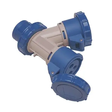 Produktfoto 1 von RS PRO RS PRO Industrieller Stromversorgungssteckverbinder-Adapter Blau, 230V 2P+T / 16A IP67