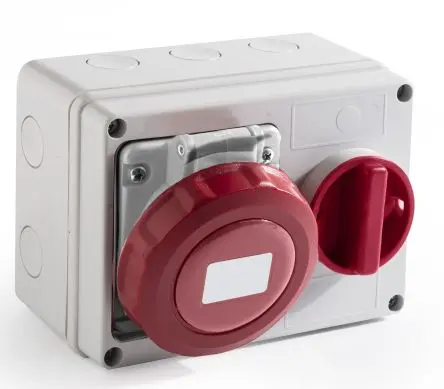 Produktfoto 1 von RS PRO RS PRO Leistungssteckverbinder Rot, 400V 3P+N+PE / 16A, Wand IP67