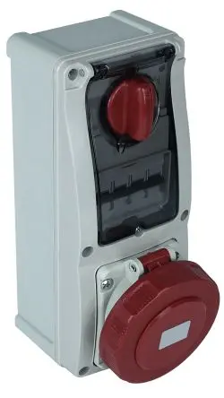 Produktfoto 1 von RS PRO RS PRO Leistungssteckverbinder Rot, 400V 3P+N+PE / 63A, Wand IP44