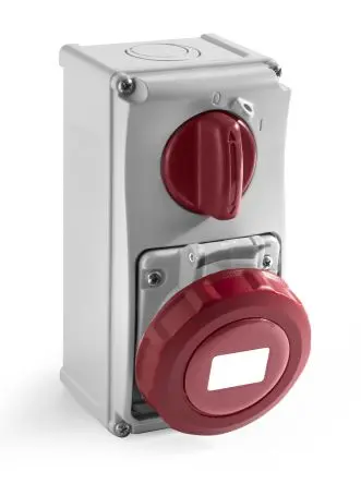 Produktfoto 1 von RS PRO RS PRO Leistungssteckverbinder Rot, 400V 3P+T / 16A, Wand IP67