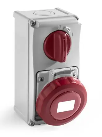 Produktfoto 1 von RS PRO RS PRO Leistungssteckverbinder Rot, 400V 3P+N+PE / 16A, Wand IP67