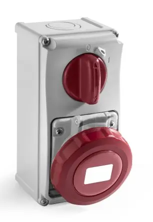 Produktfoto 1 von RS PRO RS PRO Leistungssteckverbinder Rot, 400V 3P+T / 32A, Wand IP67
