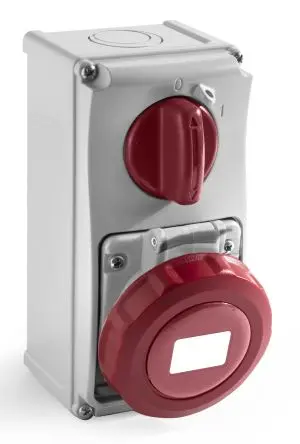 Produktfoto 1 von RS PRO RS PRO Leistungssteckverbinder Rot, 400V 3P+N+PE / 32A, Wand IP67