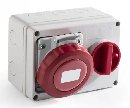 Produktfoto 1 von RS PRO RS PRO Leistungssteckverbinder Rot, 400V 3P+N+PE / 32A, Wand IP67
