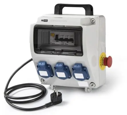 Produktfoto 1 von RS PRO RS PRO Leistungssteckverbinder Grau, 230V 2P+T / 16A, Panel IP54