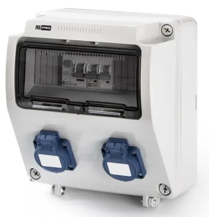 Produktfoto 1 von RS PRO RS PRO Leistungssteckverbinder Grau, 230V 2P+T / 16A, Panel IP54