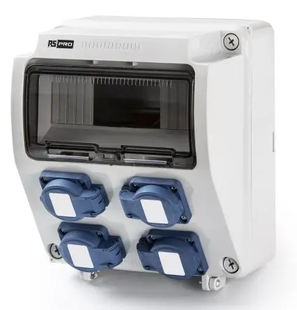 Produktfoto 1 von RS PRO RS PRO Leistungssteckverbinder Grau, 230V 2P+T / 16A, Panel IP44