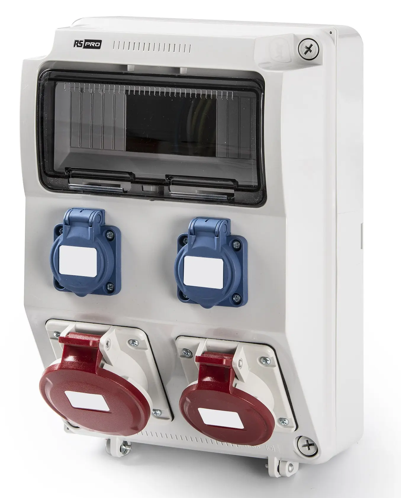 Produktfoto 1 von RS PRO Leistungssteckverbinder Buchse Grau 2P + E, 3P + E, 400 V / 16A IP44