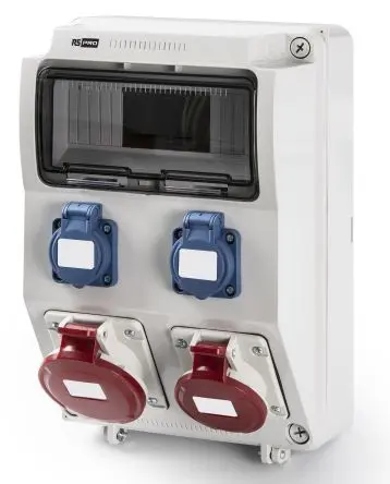 Produktfoto 1 von RS PRO RS PRO Leistungssteckverbinder Grau, 400V 2P+PE / 32A, Panel IP44