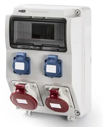 Produktfoto 1 von RS PRO RS PRO Leistungssteckverbinder Grau, 400V, Wand Gerade IP44 32A