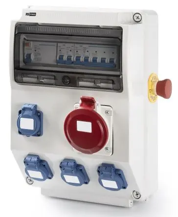 Produktfoto 1 von RS PRO RS PRO Leistungssteckverbinder Weiß, 400V 2P+PE / 40A, Panel IP44