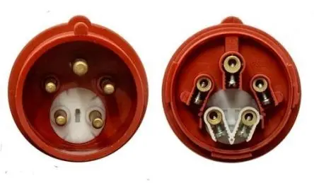 Produktfoto 1 von RS PRO RS PRO Leistungssteckverbinder Rot, 400V, Kabel Gerade IP67 16A Phasenwender