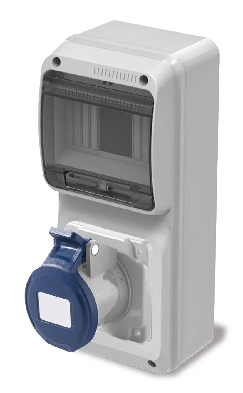 Produktfoto 1 von RS PRO Leistungssteckverbinder Grau 2P + E, 230 V / 16A IP44
