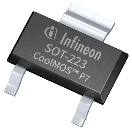 Produktfoto 1 von Infineon 800V CoolMOS P7 Typ N-Kanal, Oberfläche MOSFET Erweiterung 800 V / 4 A 7 W, 3-Pin SOT-223