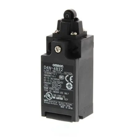 Produktfoto 1 von Omron D4n Endschalter, Rollenstößel 2 Öffner, IP67, Kunststoff 240V 10A