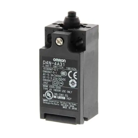 Produktfoto 1 von Omron D4n Endschalter, Stößel 1 Schließer/1 Öffner, IP67, Metall