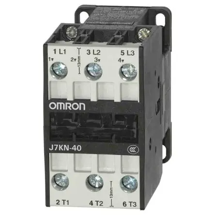 Produktfoto 1 von Omron J7KN Schütz 24V dc-Spule, 3-polig / 40 A 115V 18.5 kW 3 Schließer 2-Hilfskontakte