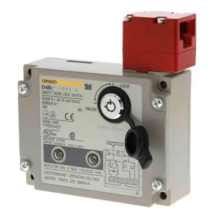 Produktfoto 1 von Omron, D4BL Magnetverriegelungsschalter Strom zum Sperren/Entsperren, Schließer (NO), Öffner