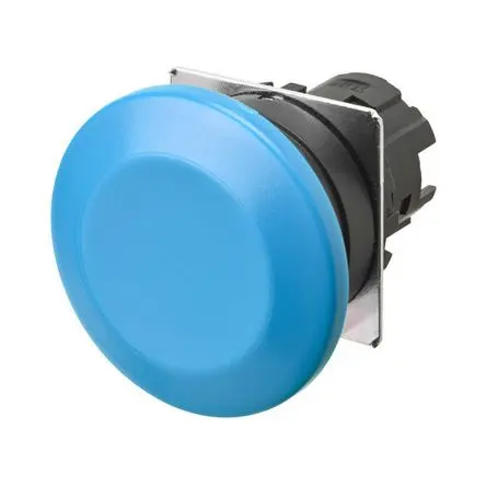 Produktfoto 1 von Omron A22N Drucktastenkopf Ø 22 mm, Blau Tastend Pilzkopf Kunststoff, IP66