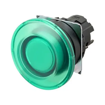Produktfoto 1 von Omron A22N Drucktastenkopf Ø 22 mm, Grün Tastend Pilzkopf Kunststoff, IP66