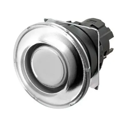 Produktfoto 1 von Omron A22N Drucktastenkopf Ø 22 mm, Weiß Tastend Pilzkopf Kunststoff, IP66