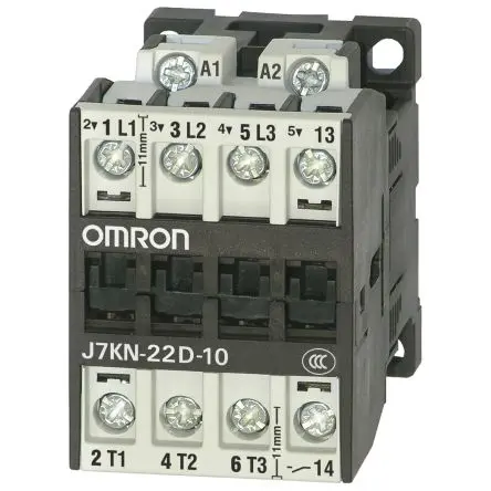 Produktfoto 1 von Omron J7KN Schütz 24V-Spule, 3-polig / 22 A 3 kW 1 Schließer 1-Hilfskontakte