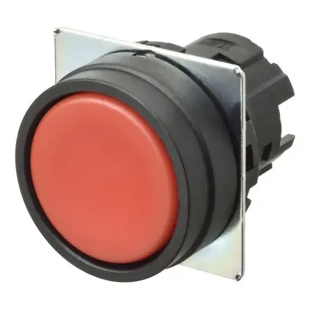 Produktfoto 1 von Omron A22N Drucktastenkopf Ø 22 mm, Rot Tastend Flach Rund Kunststoff, IP66