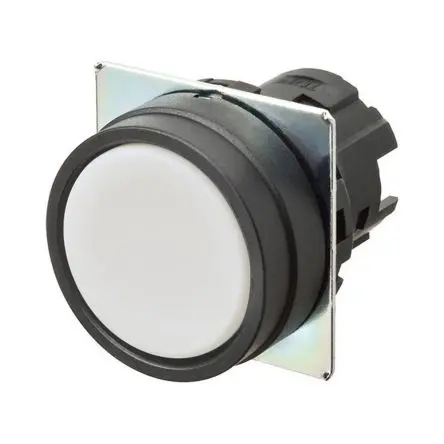 Produktfoto 1 von Omron A22N Drucktastenkopf Ø 22 mm, Weiß Tastend Rund Kunststoff, IP66