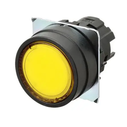 Produktfoto 1 von Omron A22N Drucktastenkopf Ø 22 mm, Gelb Tastend Rund Kunststoff, IP66