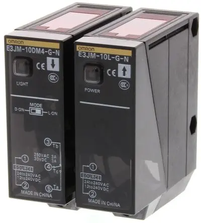 Produktfoto 1 von Omron E3JM Kubisch Optischer Sensor, Durchgangsstrahl, Relais Ausgang, Anschlussklemmenblock