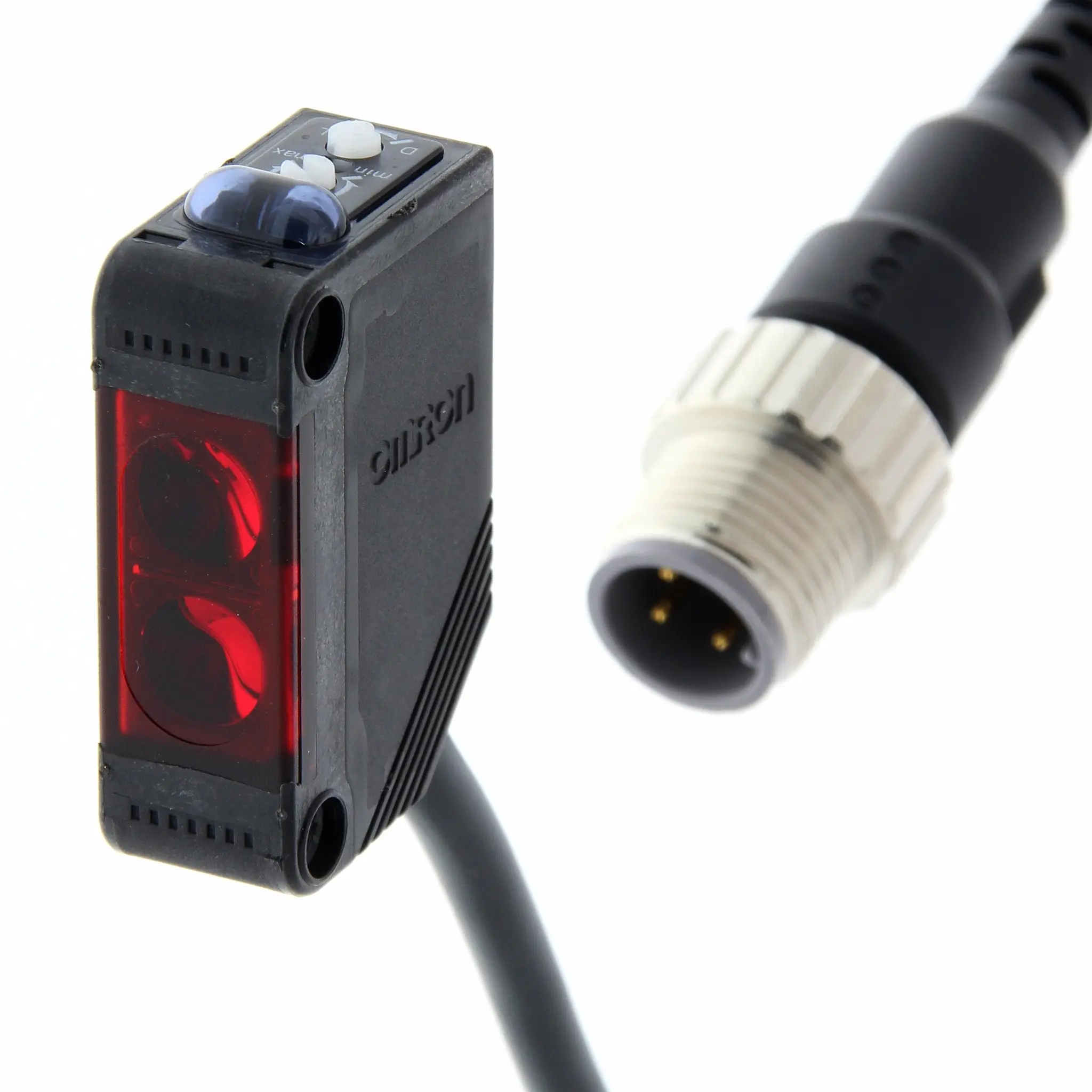 Produktfoto 1 von Omron E3Z Kubisch Optischer Sensor, Reflektierend, Bereich 4 m, PNP Ausgang, Anschlusskabel, Hell-/dunkelschaltend