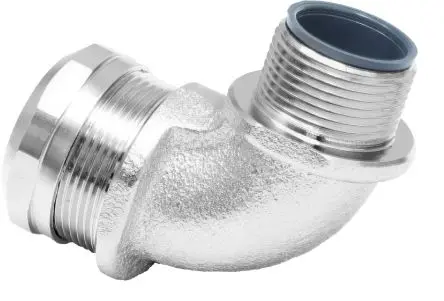 Produktfoto 1 von RS PRO KMLGE Messing Kabelrohr Befestigung Kabelrohr M20 20 mm Silber Nickel-Finish IP67