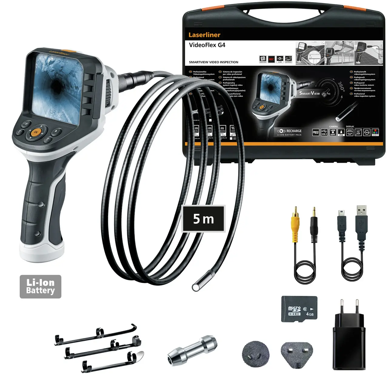 Produktfoto 1 von Laserliner LED Inspektionskamerakit, Sonde Ø 9 mm x 5000 mm 640 x 480 pixel