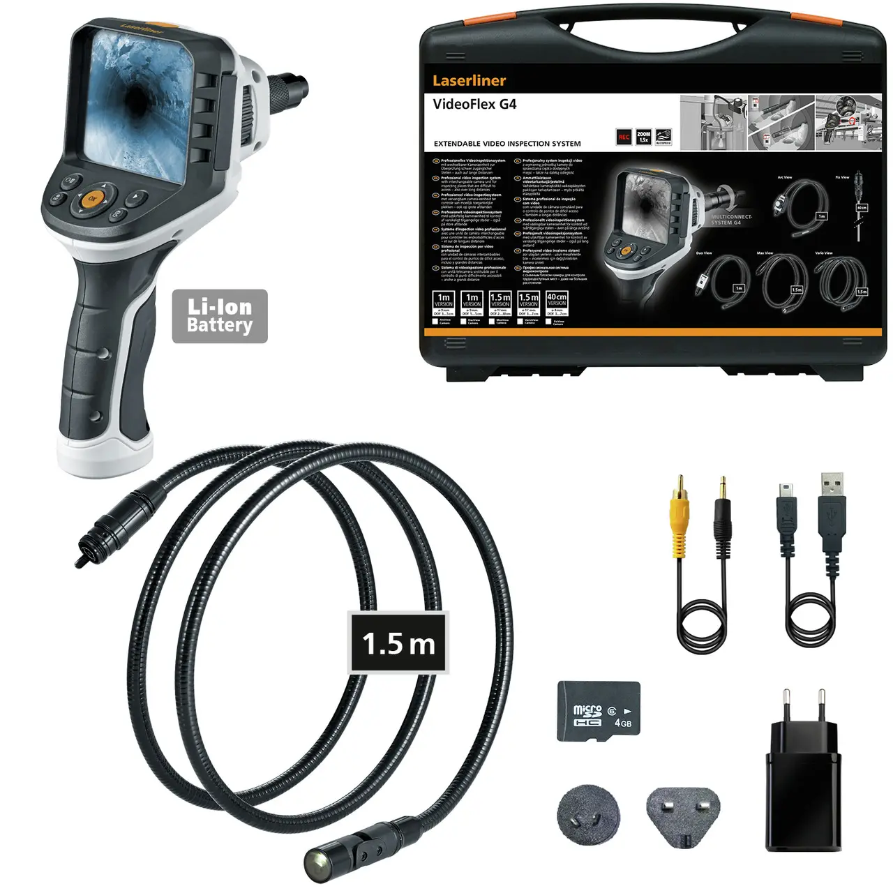 Produktfoto 1 von Laserliner LED Inspektionskamerakit, Sonde Ø 17 mm x 1500 mm 640 x 480 pixel